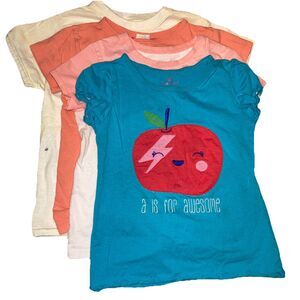 5T Girls 4 Short Sleeve T-shirt Lot Bundle